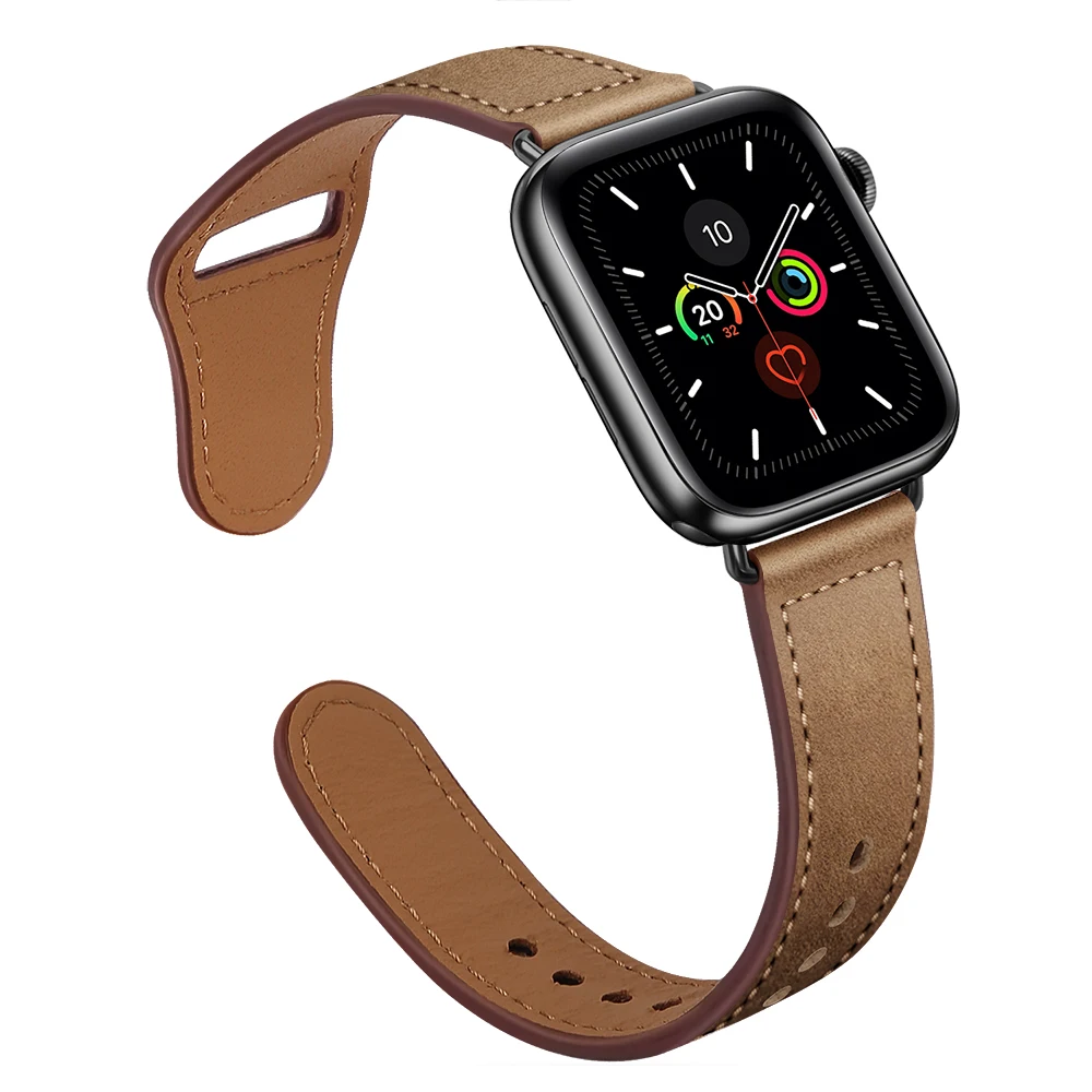 Genuine Leather strap For Apple watch band 44 mm 40mm for iWatch 42mm 38mm bracelet for Apple watch series 5 4 3 7 41 45 42 44mm