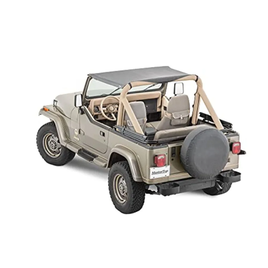 

Bimini Summer Soft Top Black Diamond - Fits Jeep Wrangler YJ 1987-1995 - Open Air Fabric Top Cover for Sun and Light Rain Prote