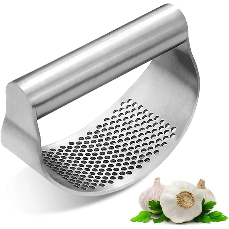 Verbesserte Edelstahl Knoblauch Presse Squeezer Manuelle Knoblauch Ingwer Rocker Crusher Knoblauch Schneiden Hackfleisch Werkzeuge Küche Gadgets – Detail 1