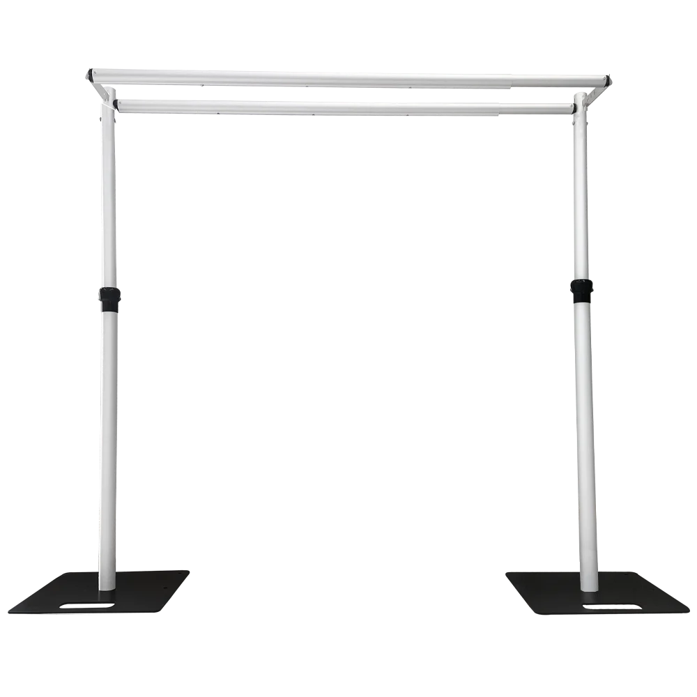 

Heavy duty backdrop stand adjustable 6-10FT double crossbar curtain pipe frame kit for wedding decor & party decor