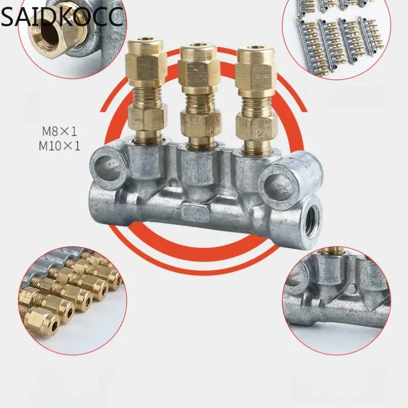 4mm Hydraulic Oil Lubrication Distributor Manifold Block Grease Line Divider Lathe Milling Machine Tool System Adjustable Flow