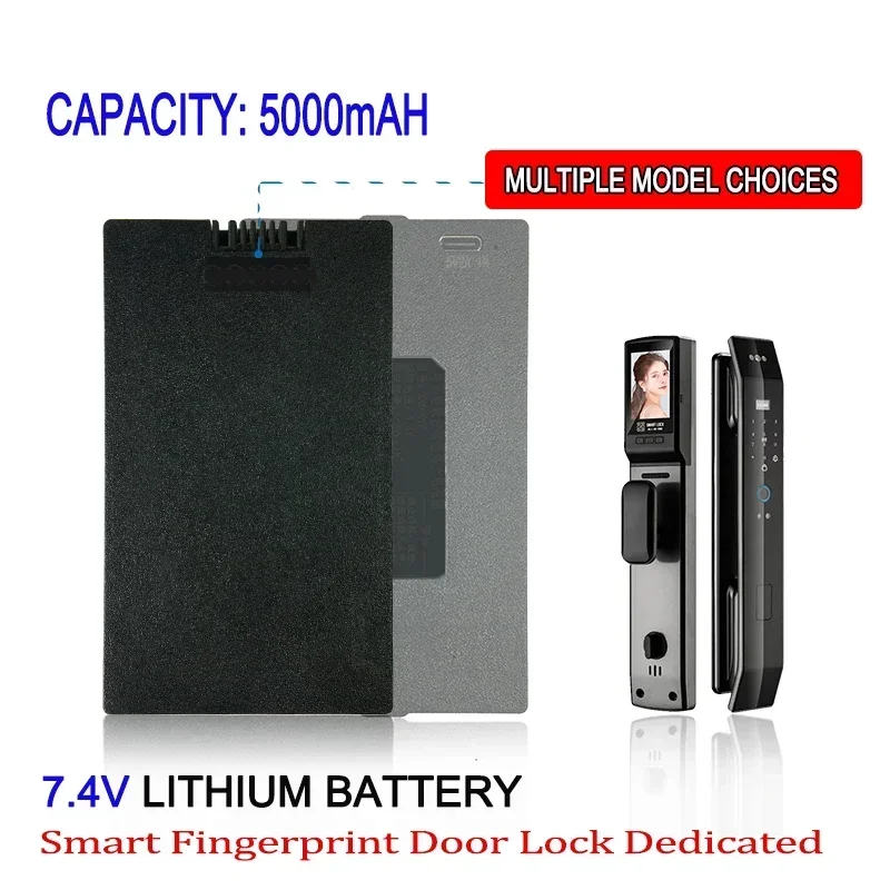 7.4V  5000mAh Polymer Lithium Smart Door Lock Battery Smart Fingerprint Door Lock ,with Charging Cable