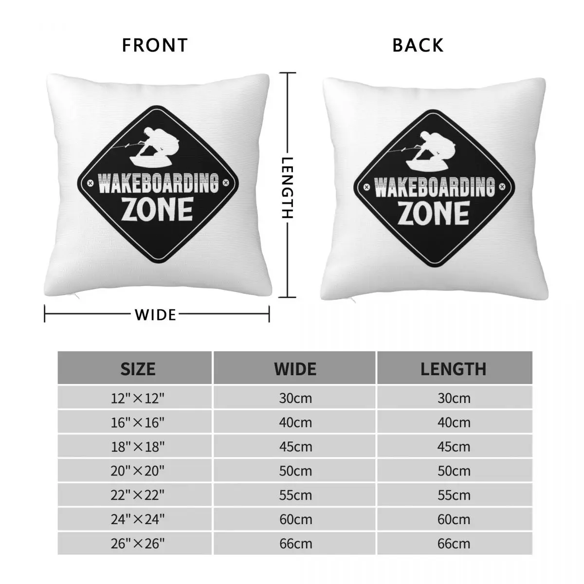 Wakeboarding Zone Wakeboard Wake Pillowcase Polyester Linen Velvet Printed Zip Decorative Pillow Case Home Cushion Cover