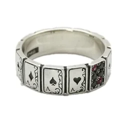 925 silver original design creative playing card shape ring hip hop exaggerated dance party birthday gift men and women jewelry