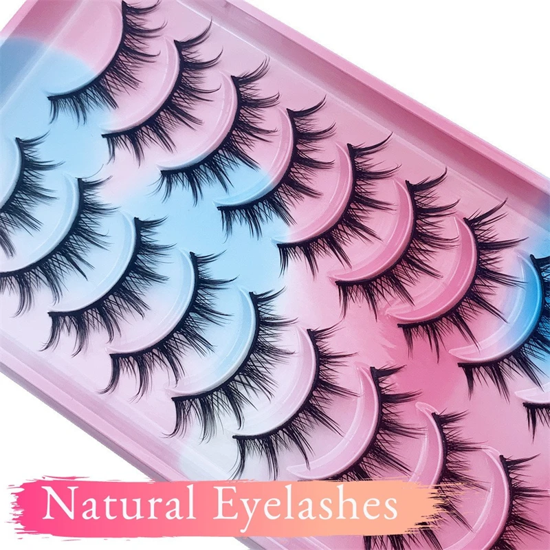 10 ペアの 3D つけまつげ、厚いカール、自然な見た目の合成まつげ、瞬時にボリュームと長さをプラス