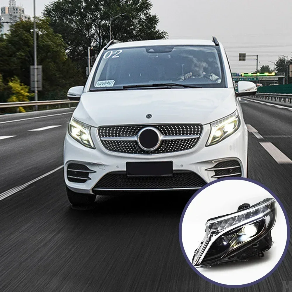 

Автомобильная фара Plug and Play в сборе для Benz Vito W447 2016-2023 V-Class, светодиодная передняя лампа, обновленная линза проектора, аксессуары