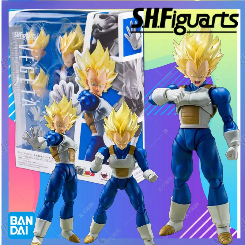 

In Stock Bandai Dragon Ball Original S.H Figuarts Vegeta Super Saiyan Boy From The Future Spot Figure Model Decoration Toy Gift