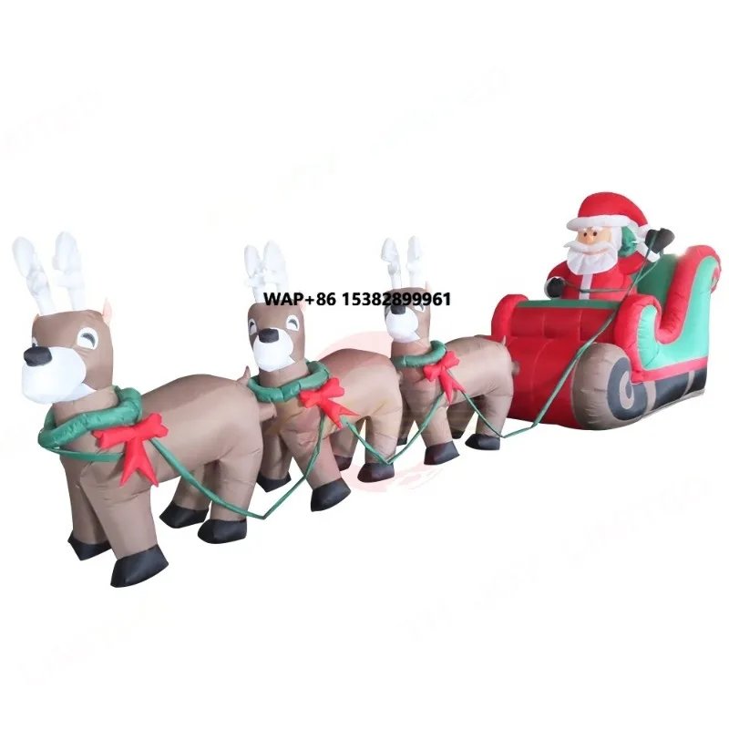 

Free Air Shipping Christmas Inflatable Santa Sled Castles Model Snow Sledge Sleigh Made Oxford Material Accessories Blower Sale