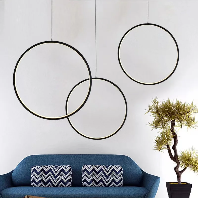 Nordic Simple Personalized Circle Circle Ring Ring Light Bar front desk restaurant window shop hanging ring -shaped lighting