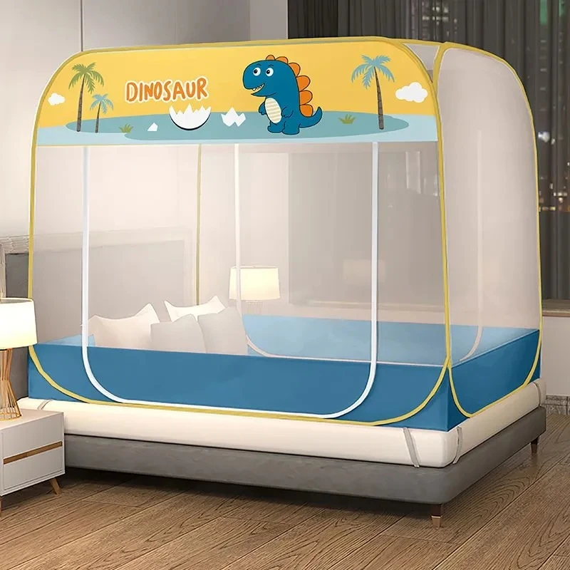Simple Home Big Space Double Door Mosquito Net Cartoon Printed Children Room Mosquito Net Summer Universal Foldable Mosquito Net