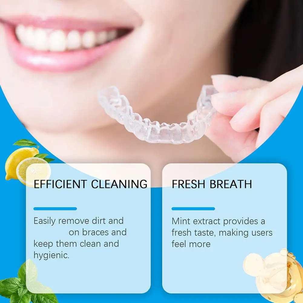 30 мл очиститель зубных брекетов Invisalign Aligner Cleaner очищающее средство может быть пеной спреем для запахов, используемый для устранения брекетов/можно Cle T4B2