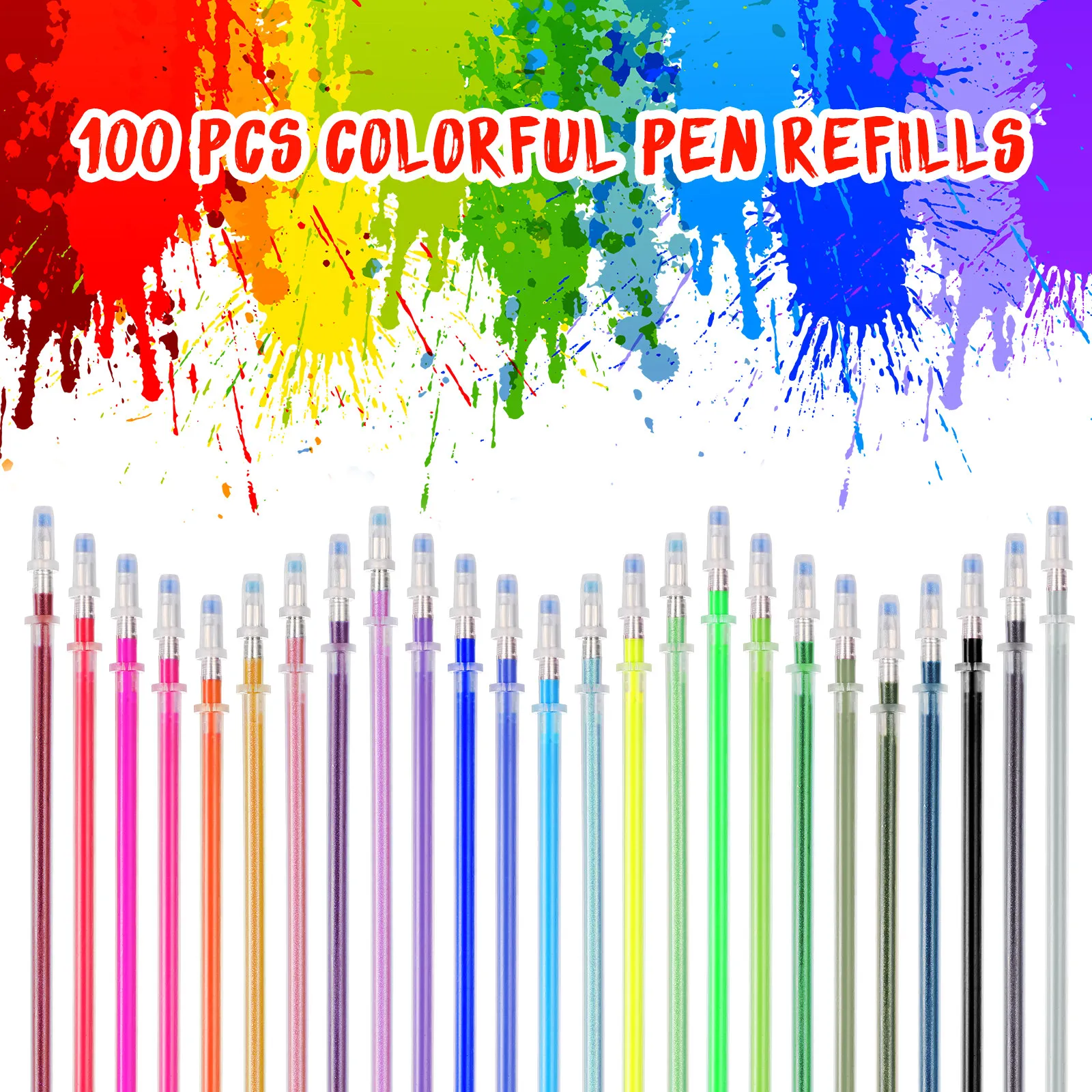 

100Pcs 0.8mm Gel Ink Pen Refills Colored Pen Refill Set Leak-Proof Premium Ink for Crafting Handmade Cards Drawing Diaries