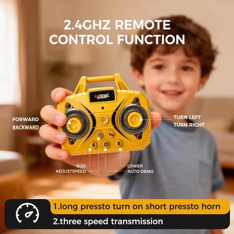 1:64 Mini-voorhoogwerker met afstandsbediening, op afstand bestuurbaar hijsen, doe-het-zelf-aanpassing van de carrosserie, favoriete auto-speelgoed voor kinderen