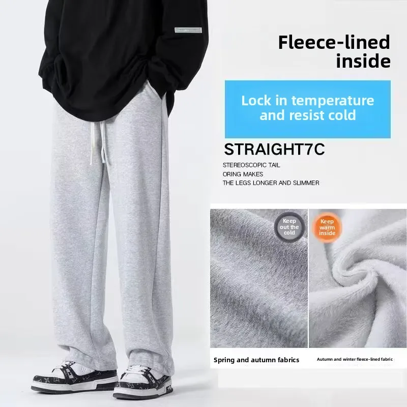 

American Sle Straight Leg Sport Pants Men Women Autumn Winter Loose Slim Fit Casual Color ey Sweatpants