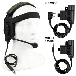 Tactical U94 PTT Cable Plug Headset Adapter for Walkie Talkie TYT F8 Baofeng UV-5R Radio Motorola Kenwood Outdoor Shooting