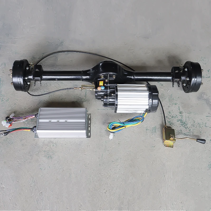 80cm 2000W DC 48V 60V Brushless 1:13:33 Differential Motor for Electric Tricycle Drum Brake Rear Axle Controller Assembly - view 5