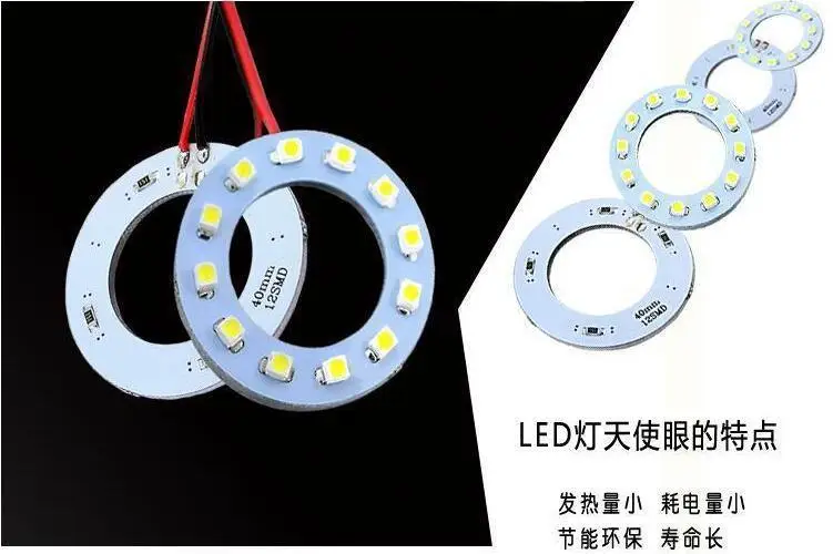 

1 шт. DC12V белый 30 мм-160 мм 3528 SMD автомобильный светодиодный ангельские глазки Halo кольцевой светильник автомобильный светло-зеленый желтый синий