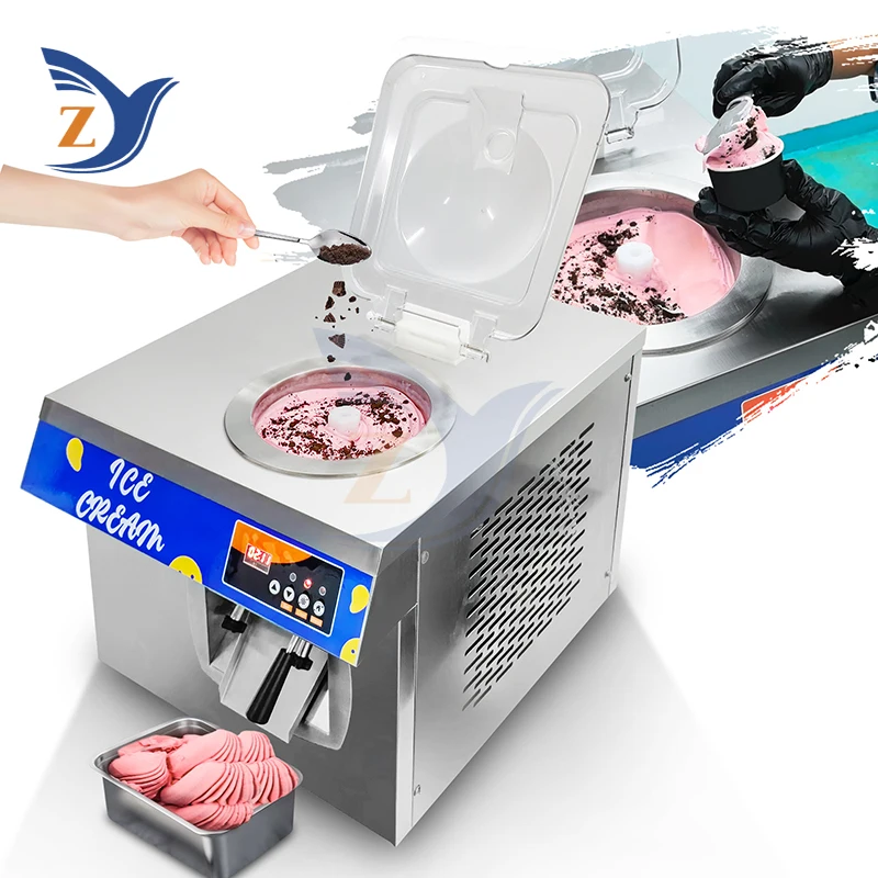 Ice Cream Machine 24 Liters Per Hour Automatic Gelato Party New Small Hard Desktop Stainless Steel Equipment Cone Commercial