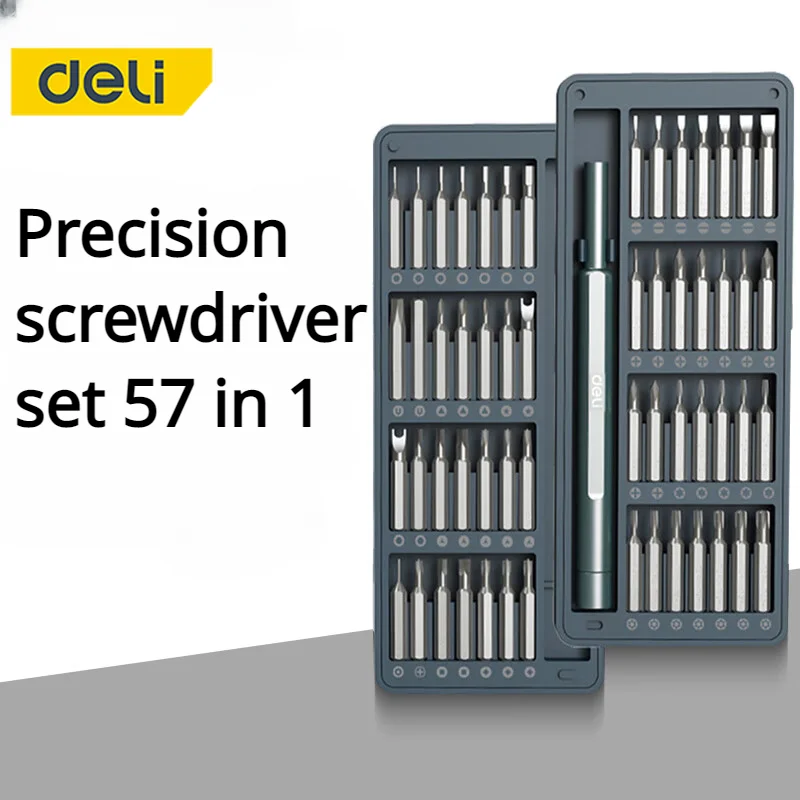 Deli  57 in 1 Magnetic Screwdriver Set Torx Bit Precision Screwdrivers Screw Driver for iPhone Smartphone Repair Tools Kit