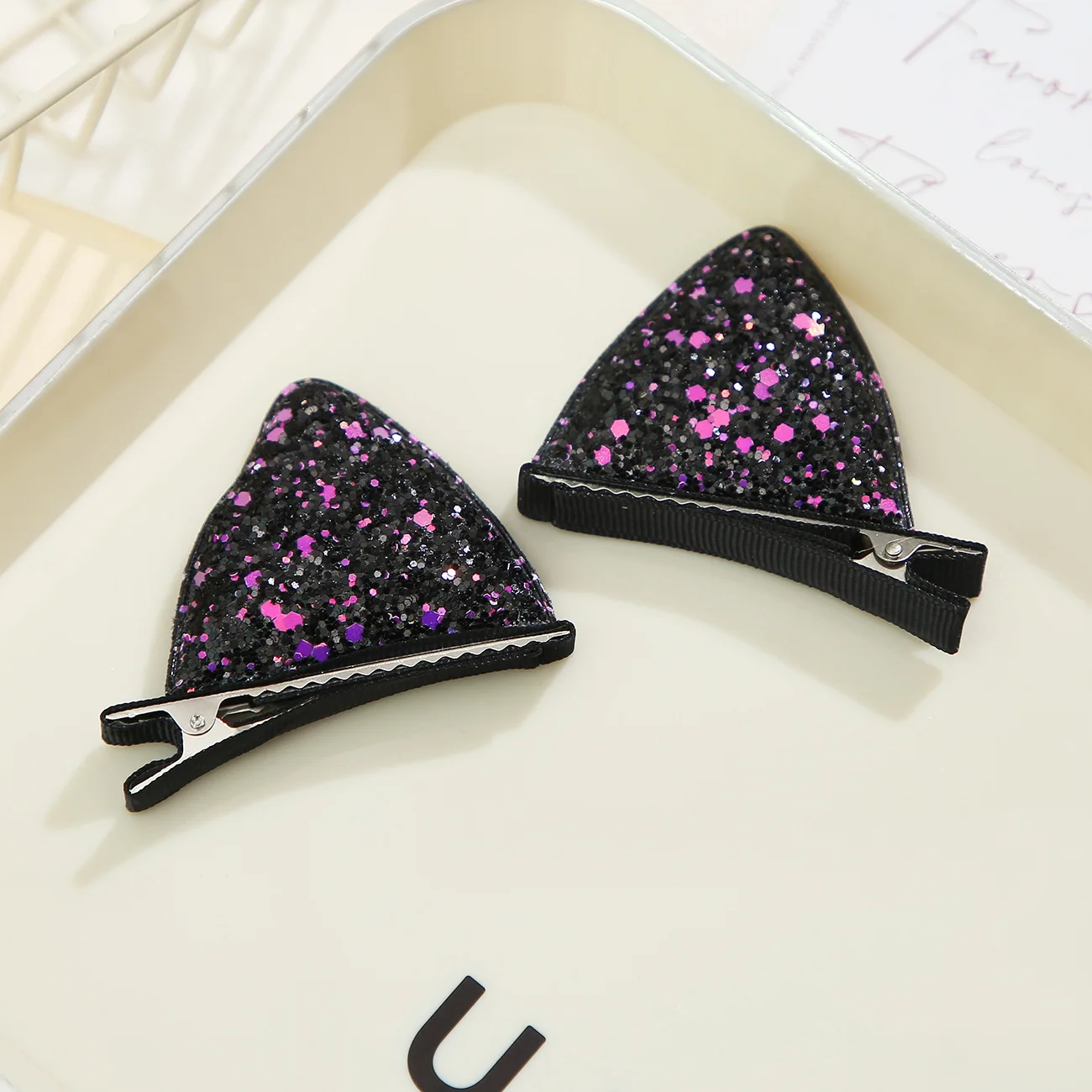 Nouvelles pinces à cheveux pour filles aux couleurs acidulées, mignonnes, avec oreilles de chat de princesse, pince bec de canard, barrettes de dessin animé, accessoires de coiffure_voghion.com