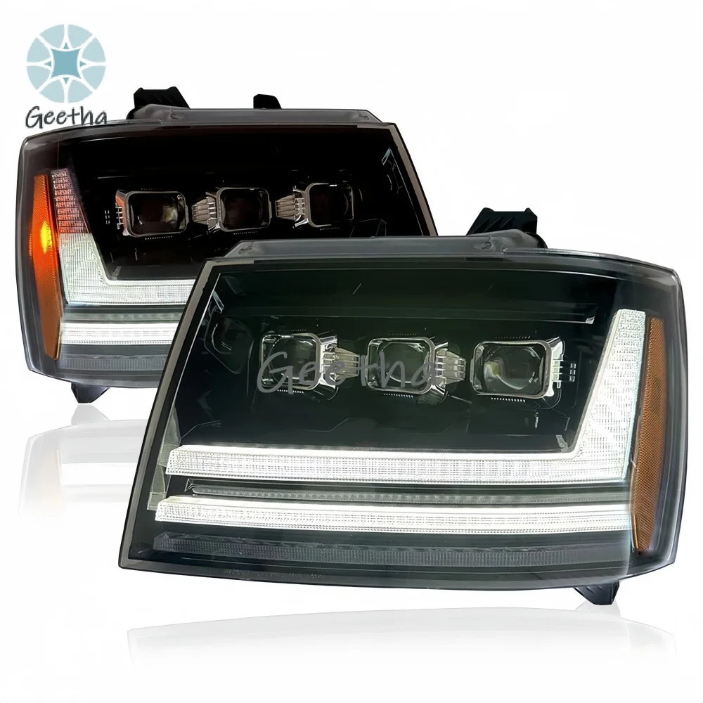 

Анимированные светодиодные фары (пара) с ДХО для Chevrolet Tahoe, Suburban, Avalanche 2007-2014, Tahoe 2007-2013, Avalanche