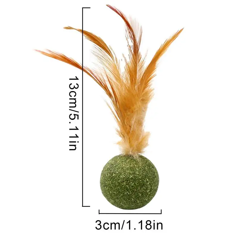 Cat Kitten Catnip Feather Ball Interactive Cat Kicker Feathers Creative Gift For Teeth Cleaning And Hair Removal Cat Toys