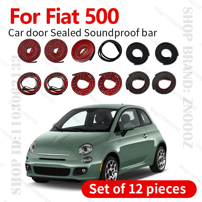 

Для 1936-2025 Fiat 500 уплотнительная лента для двери автомобиля, резиновая двухслойная уплотнительная защита, звукоизоляционная лента, пылезащитная уплотнительная лента, набор из 12 шт.