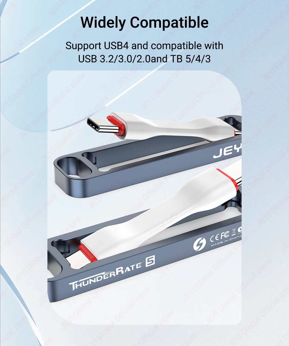 JEYI 80Gbps Aufrollbares Kurzes Typ-C-Kabel PD240W für iPhone, Samsung, OnePlus, Sony, Schnellladung, kompatibel mit Thunderbolt 5/4/3 – Detail 3