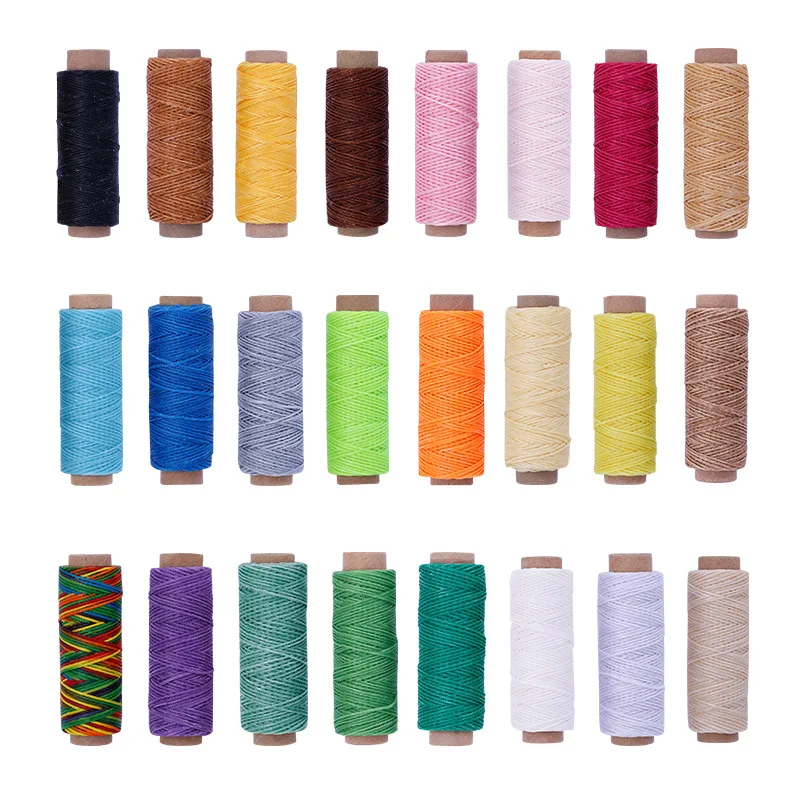 50M Leather Sewing Flat Waxed Thread String Polyester Cord Craft Stitching Bag Bookbinding Sail Bracelet Braid Jewelry Tool