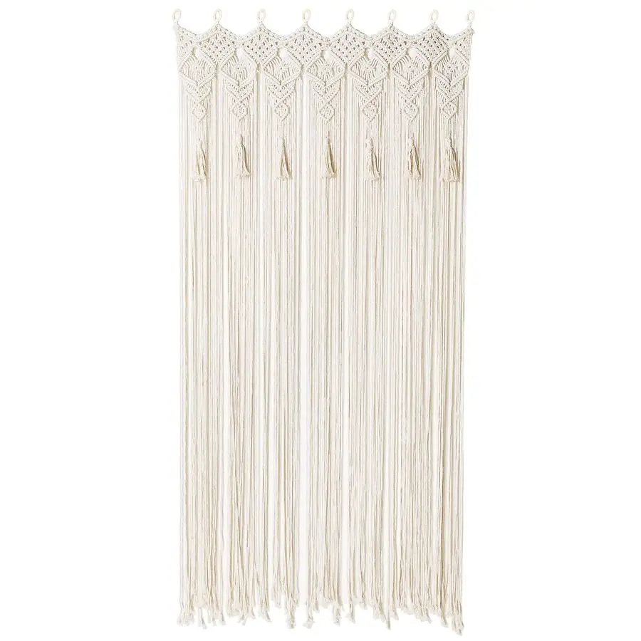 

Macrame Curtain Handmade String Curtain with Tassel Large Macrame Wall Hanging Room Divider for Living Room Bedroom Bohemian Hom