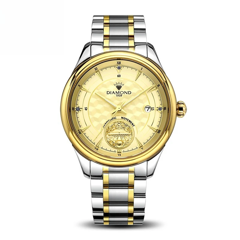 

Shanghai Diamond Brand Watch Men's Sapphire Real Gold Certificate P608 Automatic Mechanical Watch To Give Elders Birthday Gifts