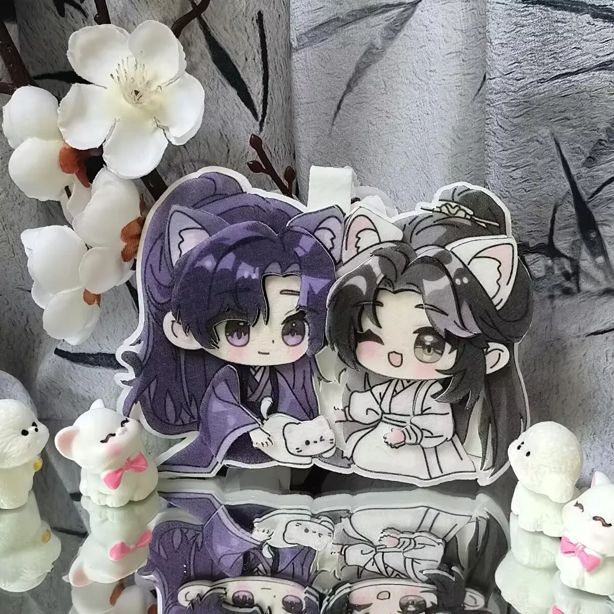 

The cute schoolbag keychain non-woven fabric pendant of the fan work "Chu Wanning Mo Ran" from "Erha and His White Cat Master"