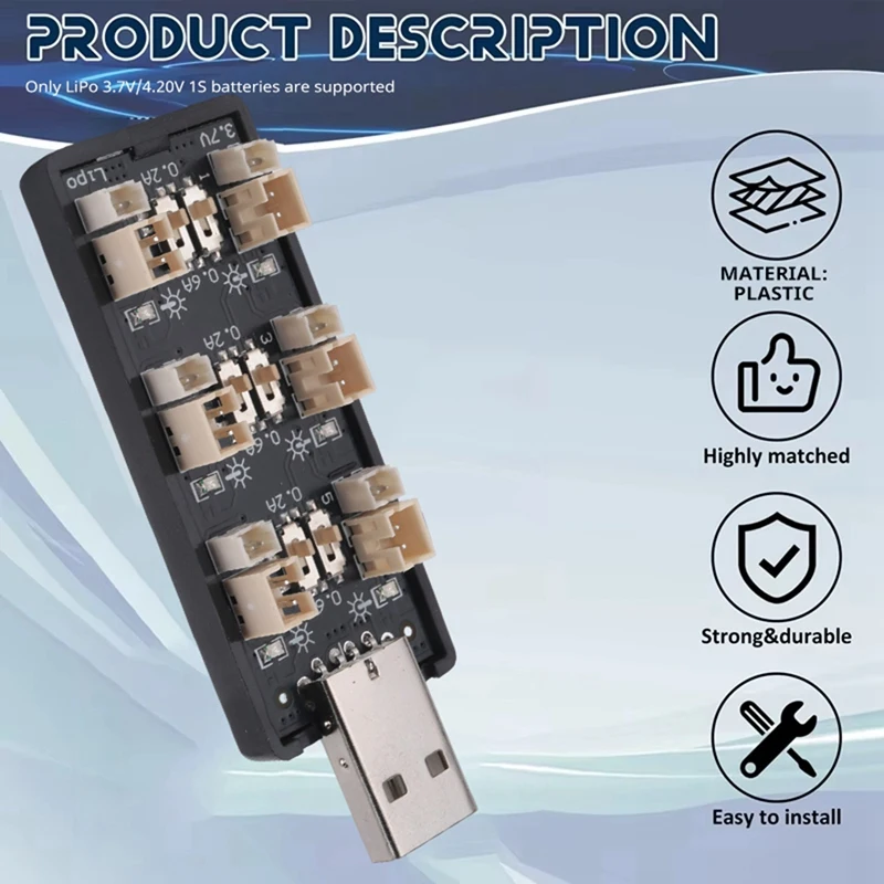 1S يبو بطارية شاحن يو اس بي 3.7 فولت/4.20 فولت 6 قناة 1S يبو شاحن مايكرو-JST 1.25 JST-PH 2.0 MCX MCPX موصلات-PZZW