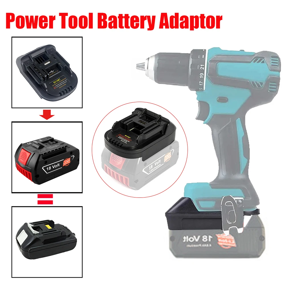 جديد BS18MT محول البطارية محول USB لبوش 18 فولت BAT619G/620 بطاريات تحويل إلى لبطارية ليثيوم ماكيتا 18 فولت BL 1860
