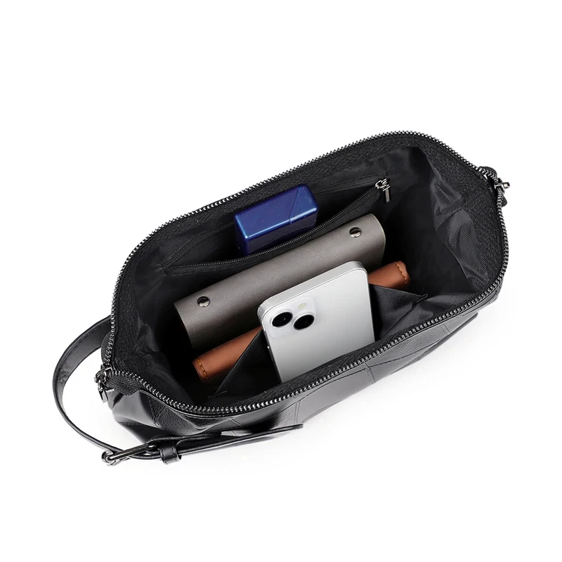 Wrist Clutch Bags New Leather Cosmetic Bag Waterproof Organizer Toiletry Handbag Wash Pouch Women Men PortableTravel MakeUp Bag