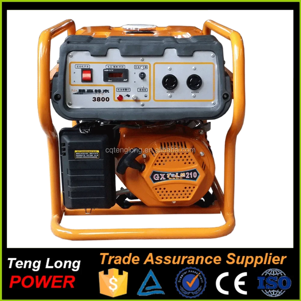 #YUNYI AC Single Phase Gasoline LPG CNG Bio Gas Generator Price With Specification 3kv generator