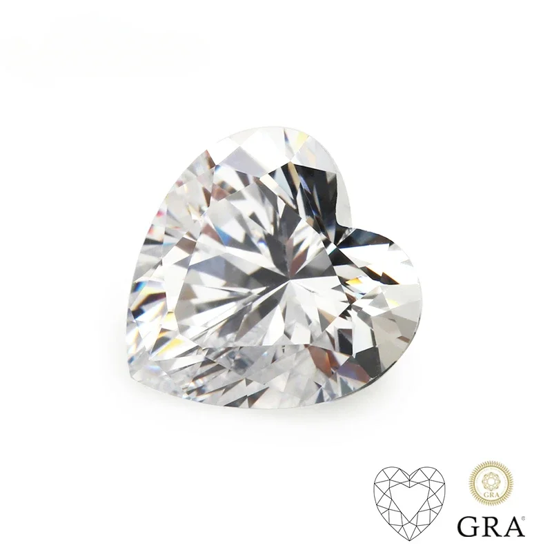 

Moissanite Stone 0.5-5.0ct D Color Heart Shape Lab Grow Diamond Charms DIY Ring Necklace Earrings Making with GRA Certificate