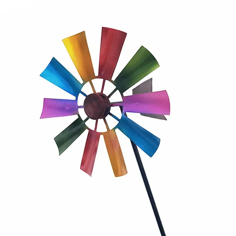 

Creative Windmill Wind Spinner Yard 73cm Balcony Garden Decoration Metal Multicolor Ornament Outdoor Parts Patio