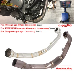 For KTM DUKE 250 390 Adventure Husqvarna SVARTPILEN 250 401 2020 - 2024 Motorcycle Exhaust Muffler Escape Alumin Front Link Pipe