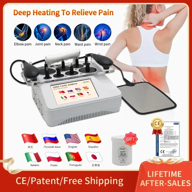 Portable Handheld INDIBA 448k CET RET RF Physical Therapy Device Plastic for Deep Heating Pain Relief Skin Slimming Firming