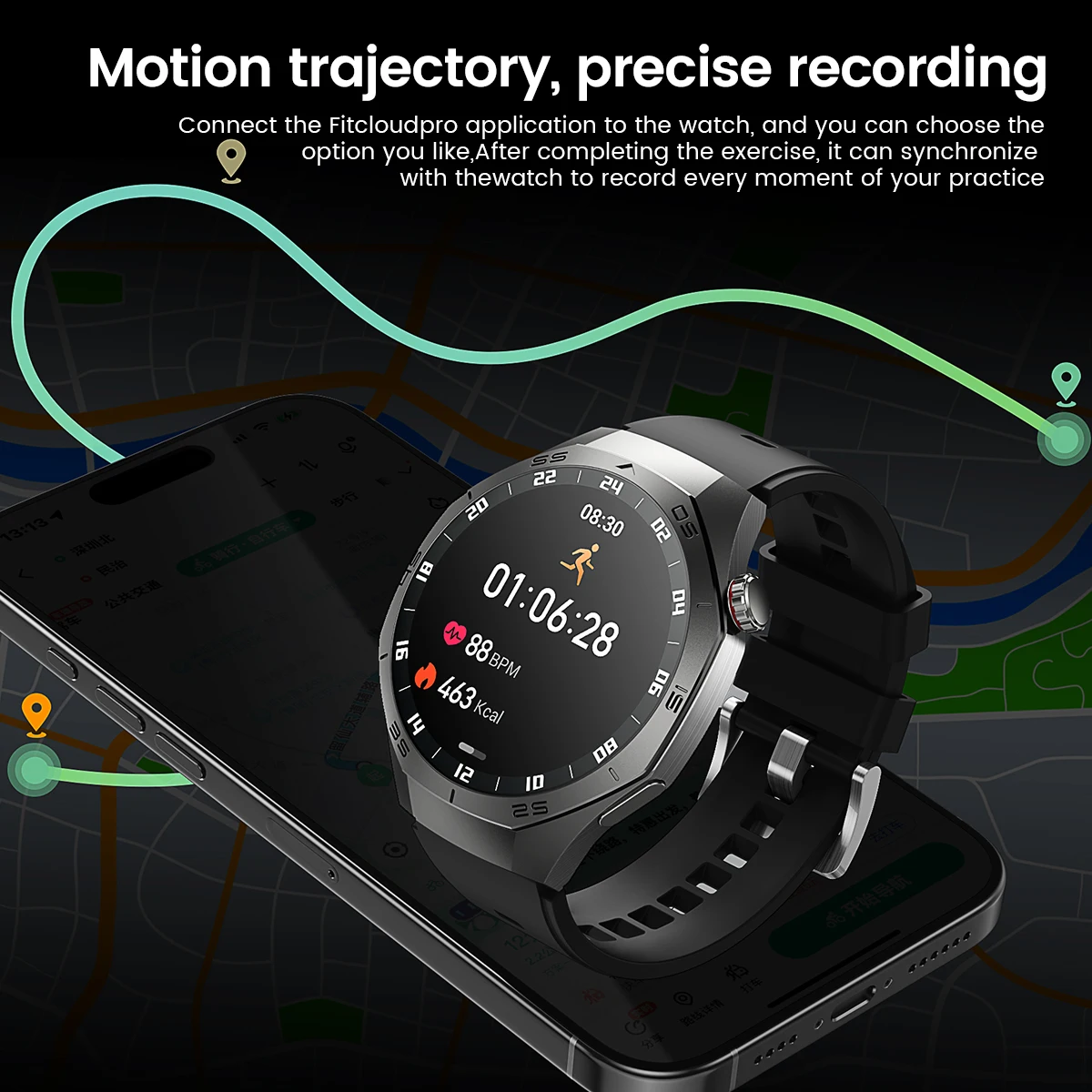 GT 5 Pro Series Sapphire AMOLED Screen GPS Smart Watch Classic Men IP68 Waterproof BT Call Fitness Smart Bracelet Global version