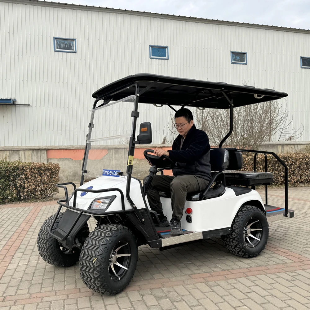 China Factory Mini Electric Off-Road Luxury 4 Passenger Club Car Rear Folding Seats Golf Carts 72V Electric Golf Cart for Sale