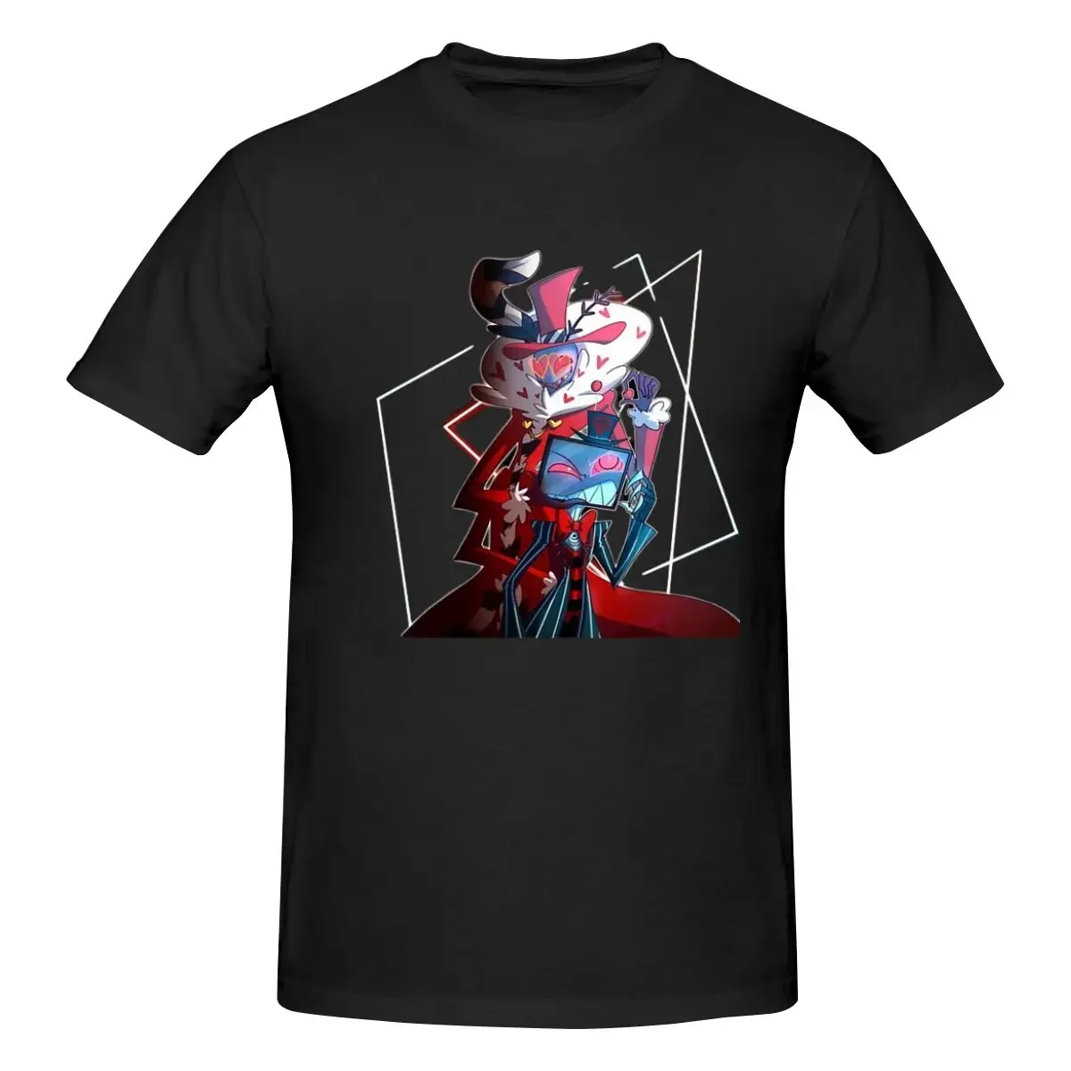 Hazbin-Hotel Vox-And-Valentino Luxury T Shirts for Men Summer Print Shirt Cotton High Quality Clothing Streetwear S-6XL