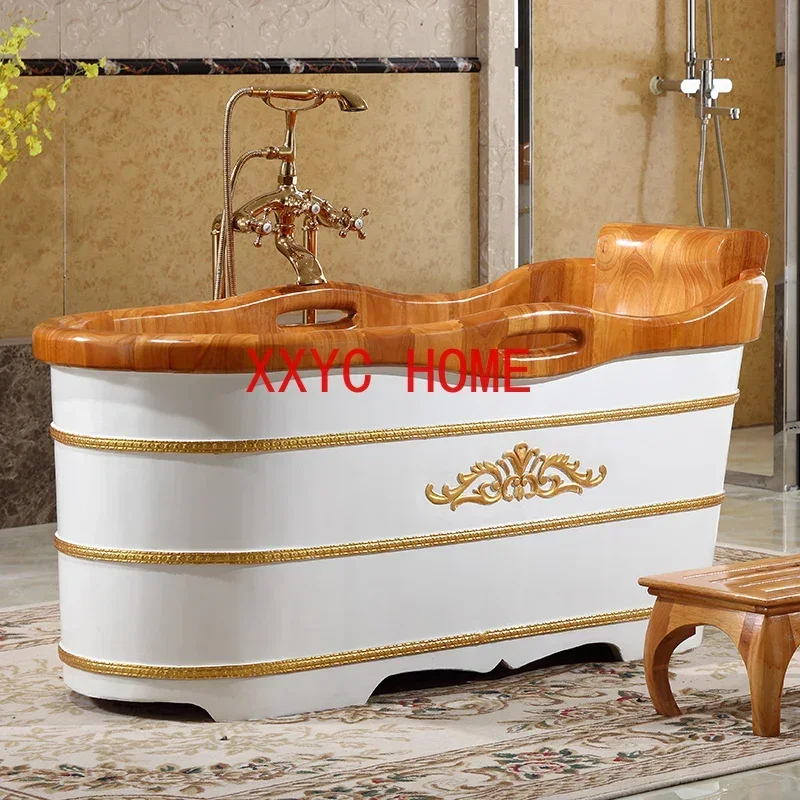

Luxury Oak Solid Wood Adult Wooden Bath Tub Bath Barrel