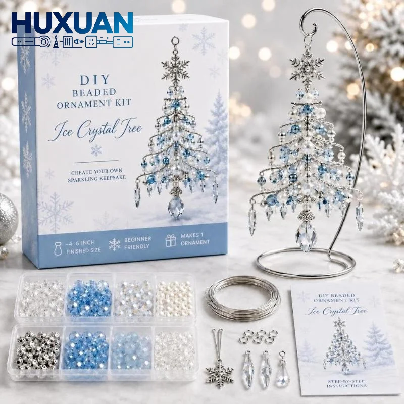 DIY Christmas Tree Ornament Kit Pre-Sorted Beaded Hanging Craft Set for Kids Holiday DIY Activity Gift