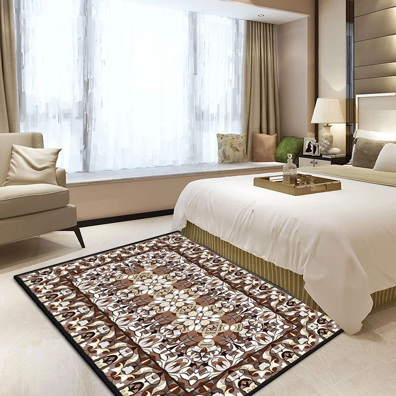 

Reese Fractal Floral Design Persian Inspired Non Slip Area Rug for LivingRoom Bedroom Villa All Season Use with Soundproof Decor