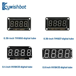 Four digit seven segment digital tube module TM1650/TM1637/VK16K33 with clock decimal I2C arduino and microbit