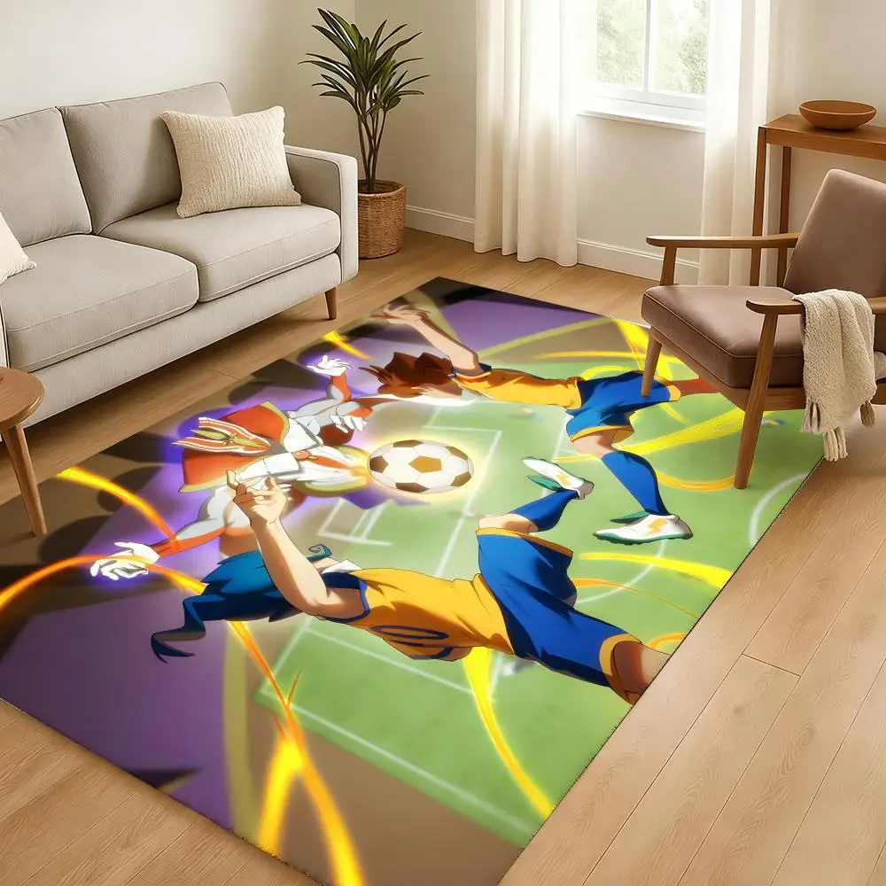Alfombra de Piso de Anime Inazuma Eleven de Axel Blaze Firestorm, Alfombra de Puerta Antideslizante, Gruesa y Suave para Sala de Estar, Decoración del Hogar, Alfombras de Franela