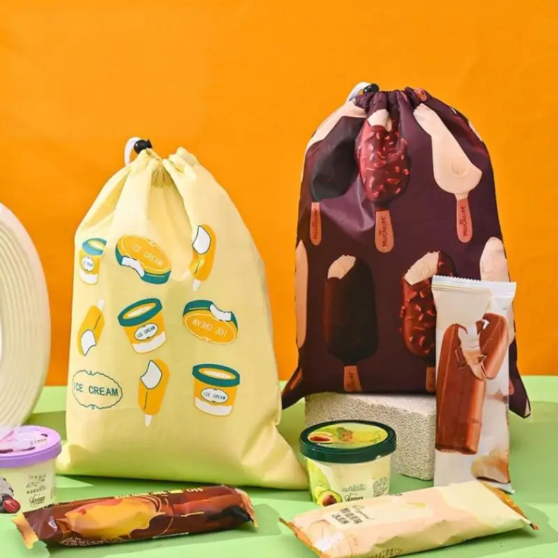 1/3pcs Fruit Vegetable Freshkeeping Bag Oranges Broccoli Ice Cream Storage Bag Anti Ripening Insulated Bag Drawstring Reusable