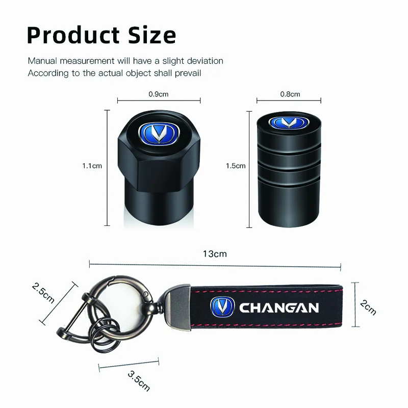 For Changan UNI‑V UNI‑K Deepal SL03 Suede Keychain Keyring Set + Tyre Valve Stem Caps Auto Exterior Decor Replacement Parts